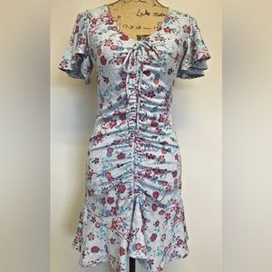 NWT "Disney" gray floral ruffle dress w/adjustable length medium junior